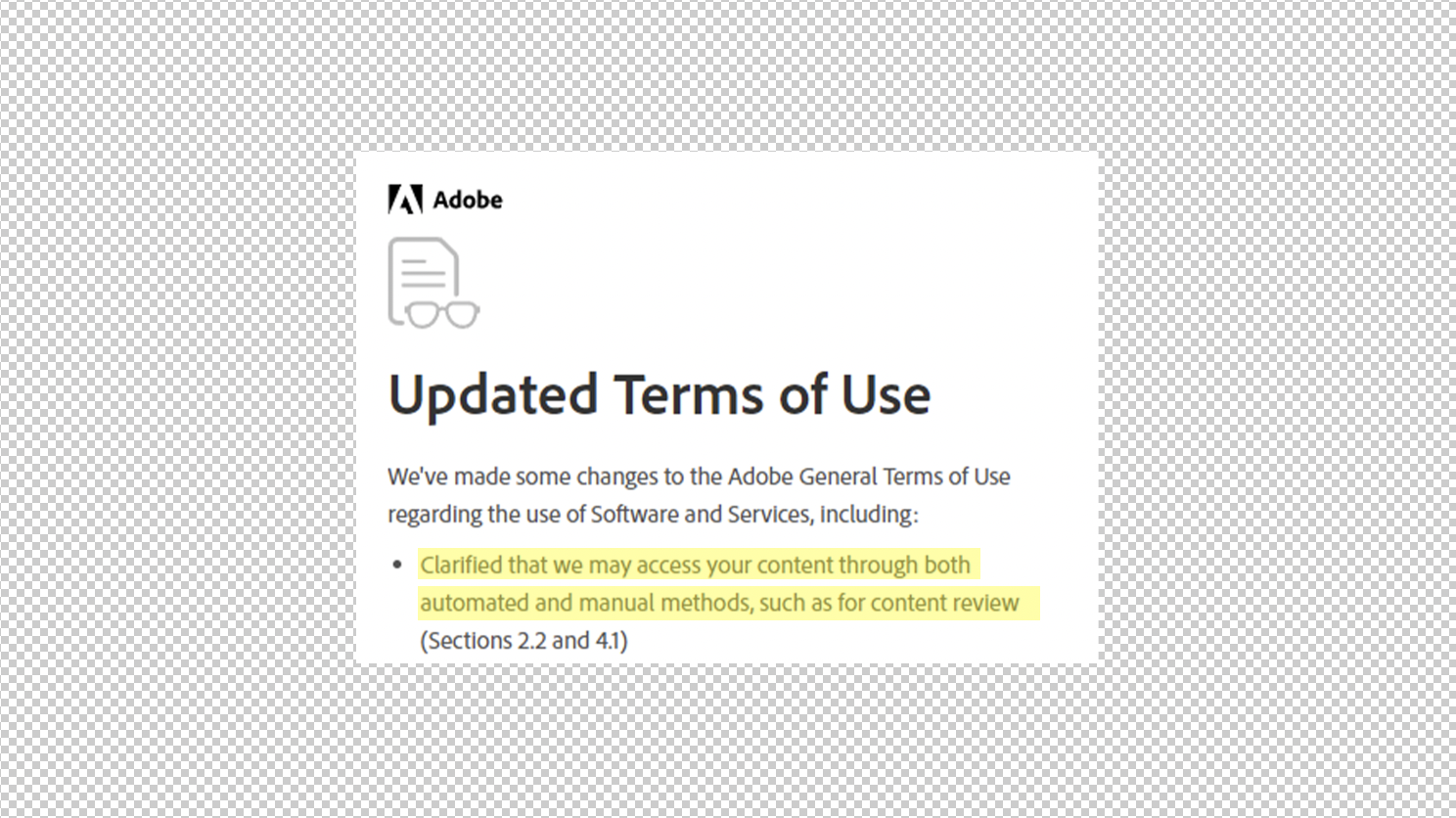 Adobe Outrages Users With Updated General Terms of Use and Potentially Unrestricted Access to Their Work